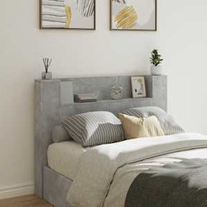 Vzglavje Betonsko siva 140 x 16,5 x 103,5 cm Konstruiran les