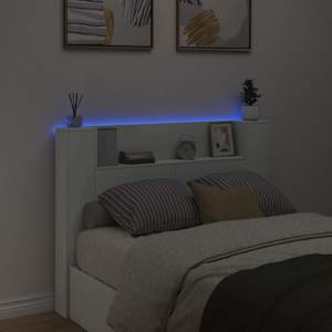 Úložné čelo postele s LED Bílá Kompozitní dřevo - obrázek 4