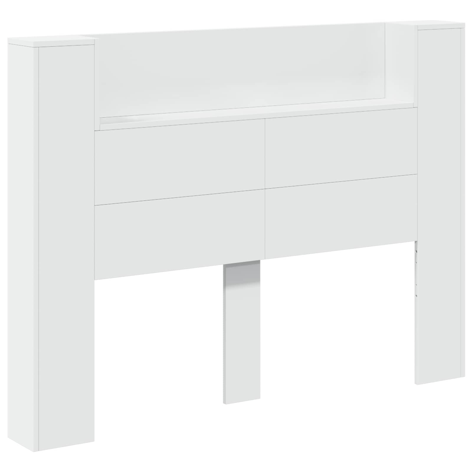 VidaXL Hoofdbord Met Plank Wit 140 X 16, 5 X 103, 5 Cm Bewerkt Hout