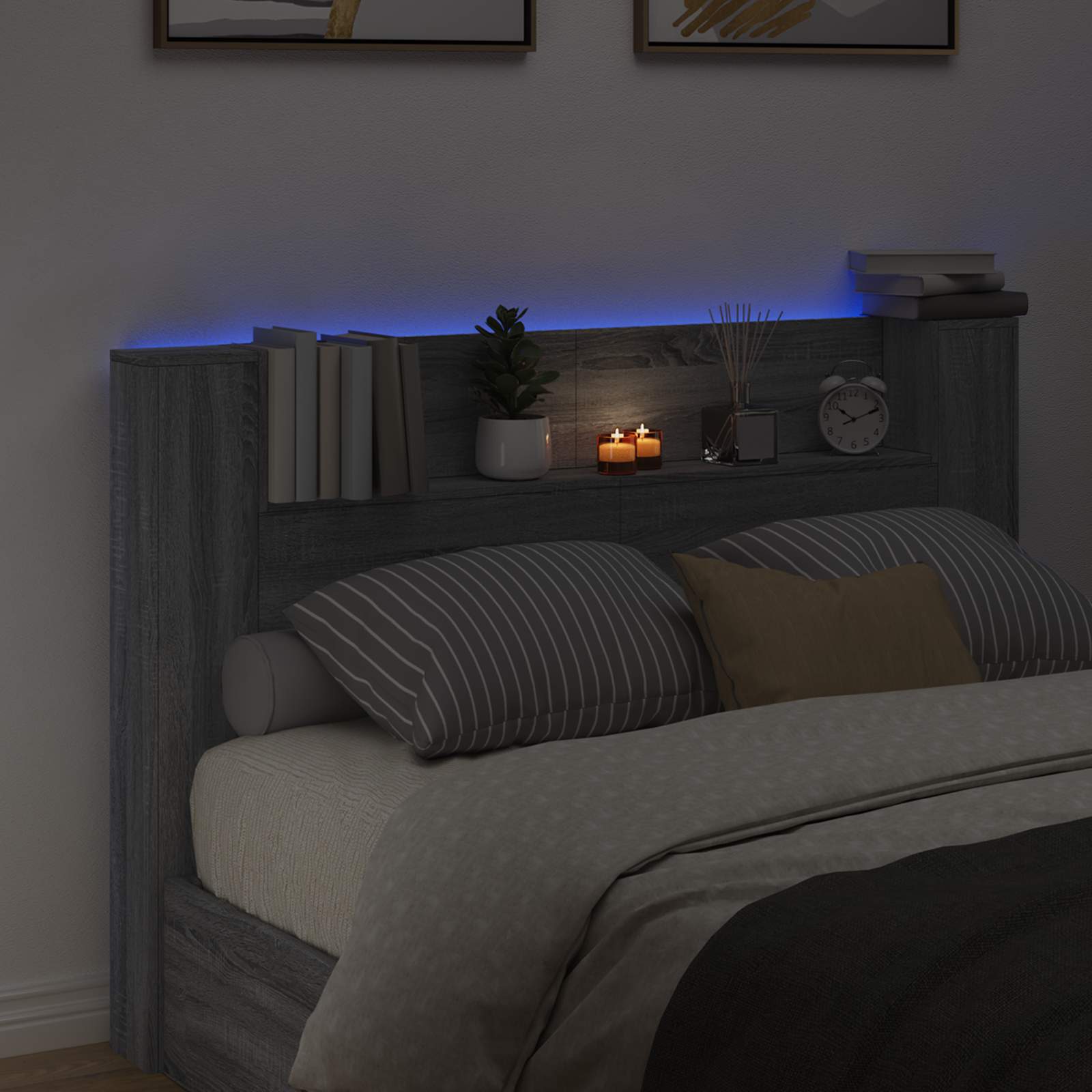 Päätylevy Harmaa Sonoma 160 x 16,5 x 103,5 cm Tekninen puu - Image 4