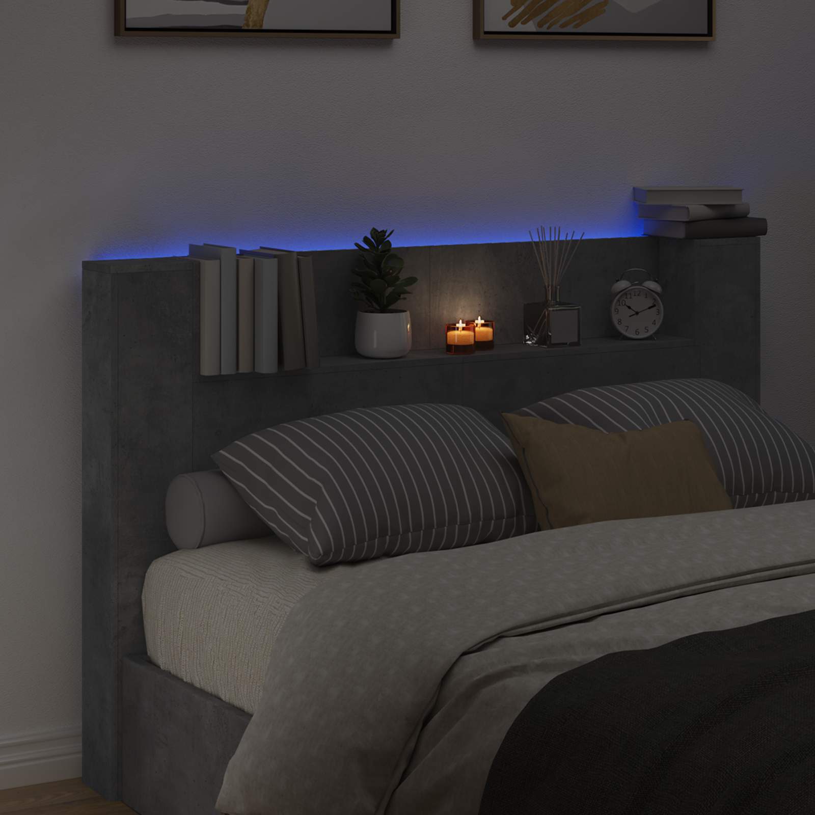 Päätylevy Betoni Harmaa 160 x 16,5 x 103,5 cm Tekninen puu - Image 4