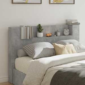 Vzglavje Betonsko siva 160 x 16,5 x 103,5 cm Konstruiran les