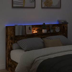 Úložné čelo postele s LED Kouřový dub Kompozitní dřevo - obrázek 4