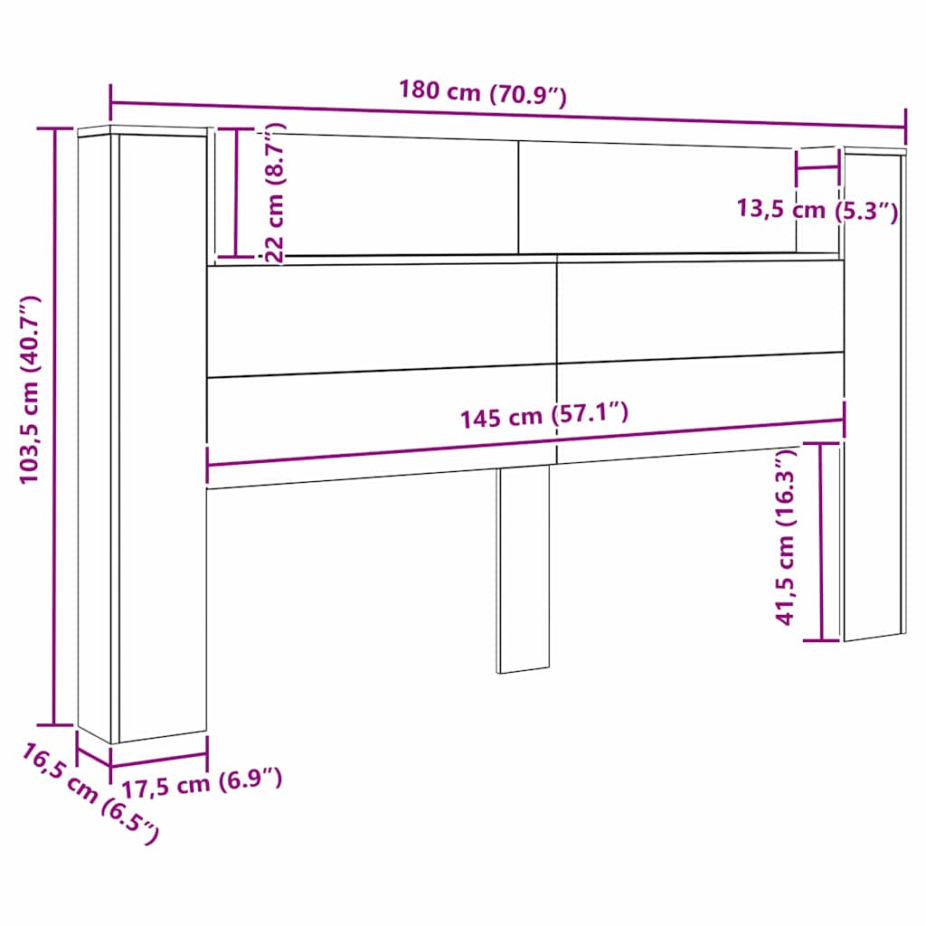 Peats riiuliga peaga Käsitööpuu 180 x 17 x 104,5 cm Tehispuit 11 Kõik vajalik sinu aeda ja koju! Peats riiuliga peaga Käsitööpuu 180 x 17 x 104,5 cm Tehispuit - Image 11