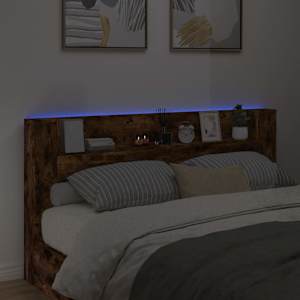Úložné čelo postele s LED Kouřový dub Kompozitní dřevo - obrázek 4