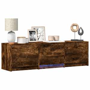 TV skříň s LED 140 x 34 x 40 cm Uzený Dub Dřevěný materiál - obrázek 3