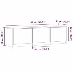 TV skříň s LED 140 x 34 x 40 cm Uzený Dub Dřevěný materiál - obrázek 12
