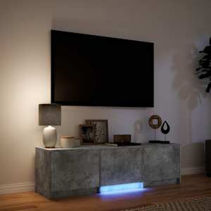 TV skříň s LED 140x34x40 cm Betonově Šedá Dřevěný materiál - obrázek 4