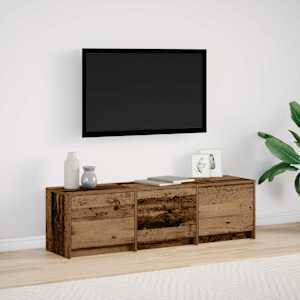 TV skříň s LED Staré dřevo 140 x 34 x 40 cm Dřevěný materiál - obrázek 1
