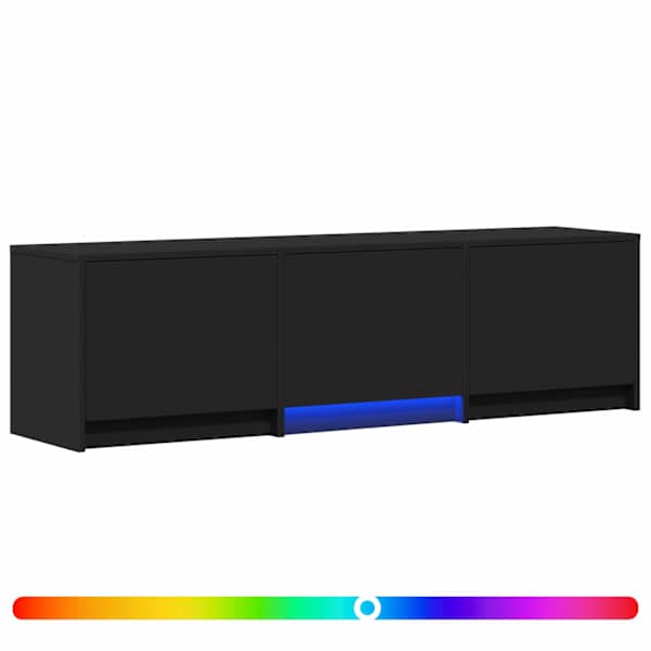 vidaXL LED-iga TV kapp 140 x 34 x 40 cm Must T&ouml;&ouml;deldud puit