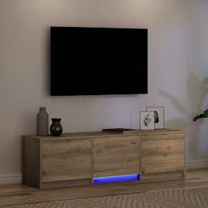 TV skříň s LED Umělecký dub 140 x 34 x 40 cm Dřevěný materiál - obrázek 5