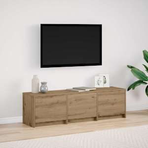 TV skříň s LED Umělecký dub 140 x 34 x 40 cm Dřevěný materiál - obrázek 1