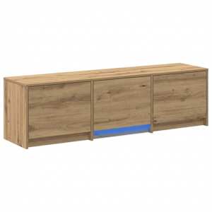 TV skříň s LED Umělecký dub 140 x 34 x 40 cm Dřevěný materiál - obrázek 2