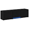 vidaXL LED-iga TV kapp 140 x 34 x 40 cm Must tamm T&ouml;&ouml;deldud puit
