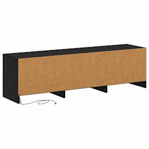 TV skříň s LED Černý Dub 140 x 34 x 40 cm Dřevěný materiál - obrázek 9