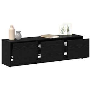 TV skříň s LED Černý Dub 140 x 34 x 40 cm Dřevěný materiál - obrázek 3