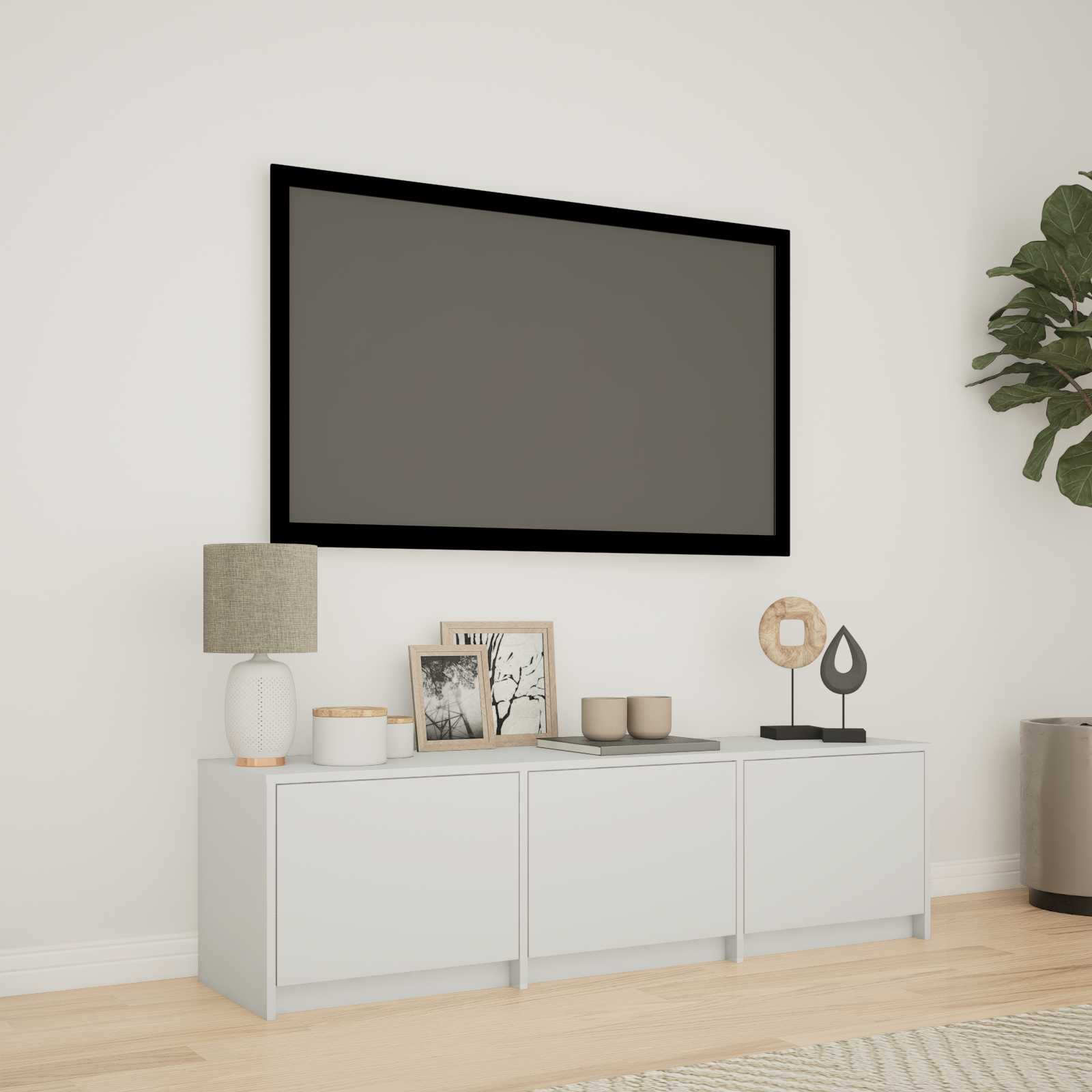 vidaXL Mobilier TV cu LED Alb 140 x 34 x 40 cm Lemn prelucrat