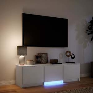 TV skříň s LED Bílý 140 x 34 x 40 cm Dřevěný materiál - obrázek 4