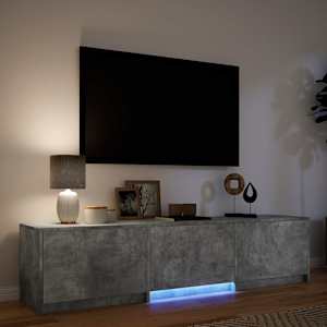 TV skříň s LED 165x34x40 cm Betonově Šedá Dřevěný materiál - obrázek 4