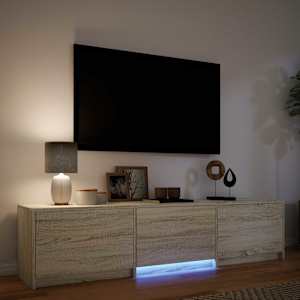 TV skříň s LED 165 x 34 x 40 cm Sonoma dub Dřevěný materiál - obrázek 4