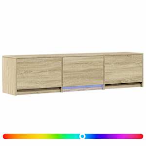 TV skříň s LED 165 x 34 x 40 cm Sonoma dub Dřevěný materiál - obrázek 2