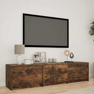 TV skříň s LED 165 x 34 x 40 cm Uzený Dub Dřevěný materiál - obrázek 1