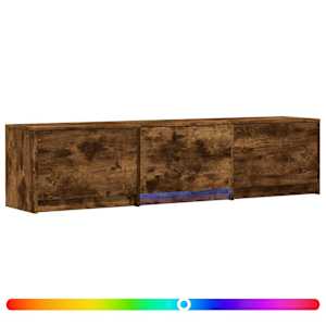 TV skříň s LED 165 x 34 x 40 cm Uzený Dub Dřevěný materiál - obrázek 2
