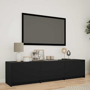 TV skříň s LED 165 x 34 x 40 cm Černý Dřevěný materiál - obrázek 1