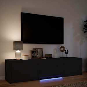 TV skříň s LED 165 x 34 x 40 cm Černý Dřevěný materiál - obrázek 4
