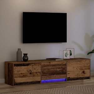 TV skříň s LED Staré dřevo 165 x 34 x 40 cm Dřevěný materiál - obrázek 5