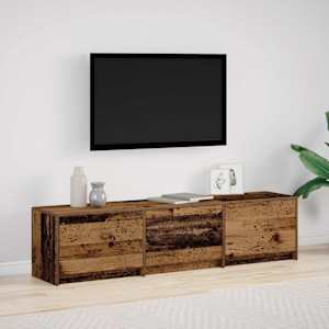 TV skříň s LED Staré dřevo 165 x 34 x 40 cm Dřevěný materiál - obrázek 1