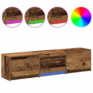 TV skříň s LED Staré dřevo 165 x 34 x 40 cm Dřevěný materiál - obrázek 4