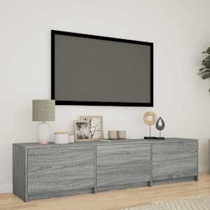 TV skříň s LED 165x34x40 cm Šedá Sonoma Dřevěný materiál - obrázek 1