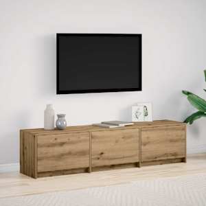 TV skříň s LED Umělecký dub 165 x 34 x 40 cm Dřevěný materiál - obrázek 1