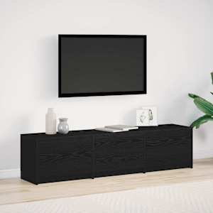 TV skříň s LED Černý Dub 165 x 34 x 40 cm Dřevěný materiál - obrázek 1