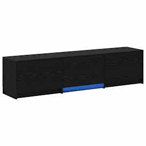 TV skříň s LED Černý Dub 165 x 34 x 40 cm Dřevěný materiál - obrázek 2