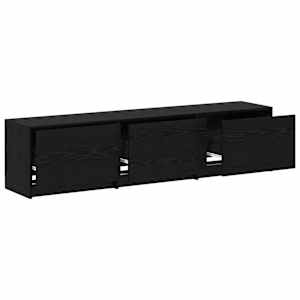 TV skříň s LED Černý Dub 165 x 34 x 40 cm Dřevěný materiál - obrázek 6
