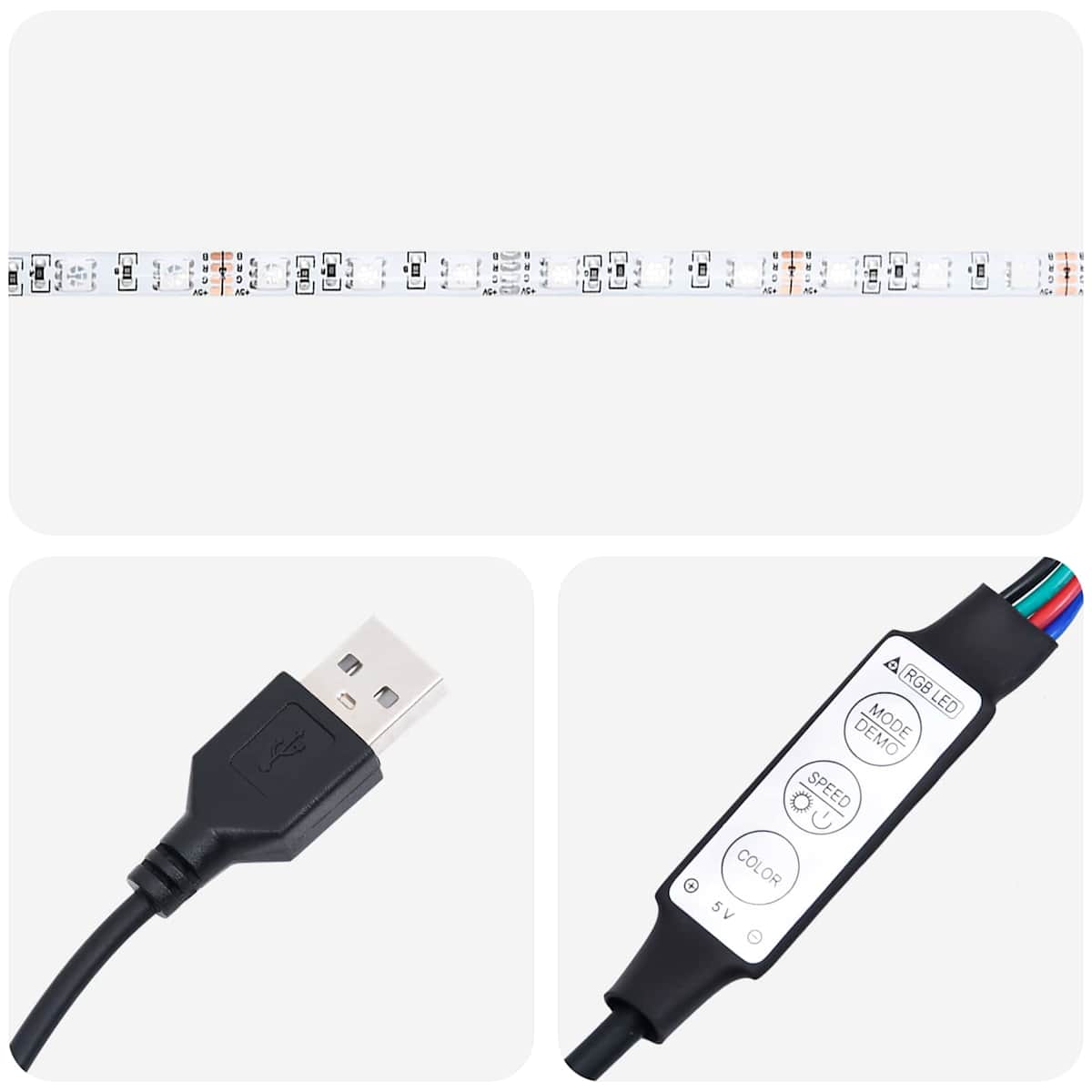 TV-bord med LED Konstrueret træ - Billede 9