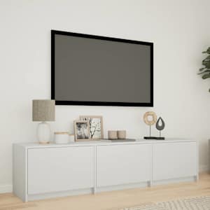 TV skříň s LED 165 x 34 x 40 cm Bílý Dřevěný materiál - obrázek 1
