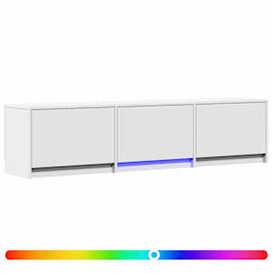 TV skříň s LED 165 x 34 x 40 cm Bílý Dřevěný materiál - obrázek 2