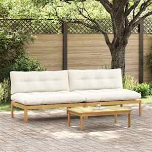 Srednji kavč Svetel akacija in kremno bela 240 x 80 x 82 cm