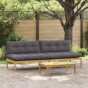 Srednji kavč Svetel akacija in temno siva 240 x 80 x 82 cm