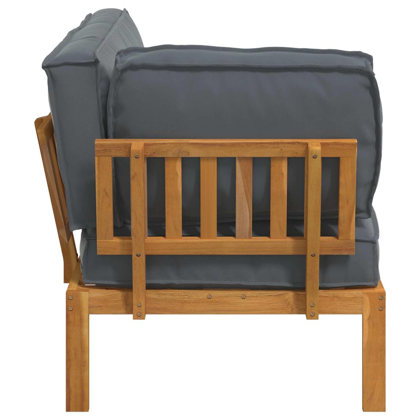 Bankstel Effen Antraciet 131,5 x 92 x 69 cm Massief Acaciahout image 8