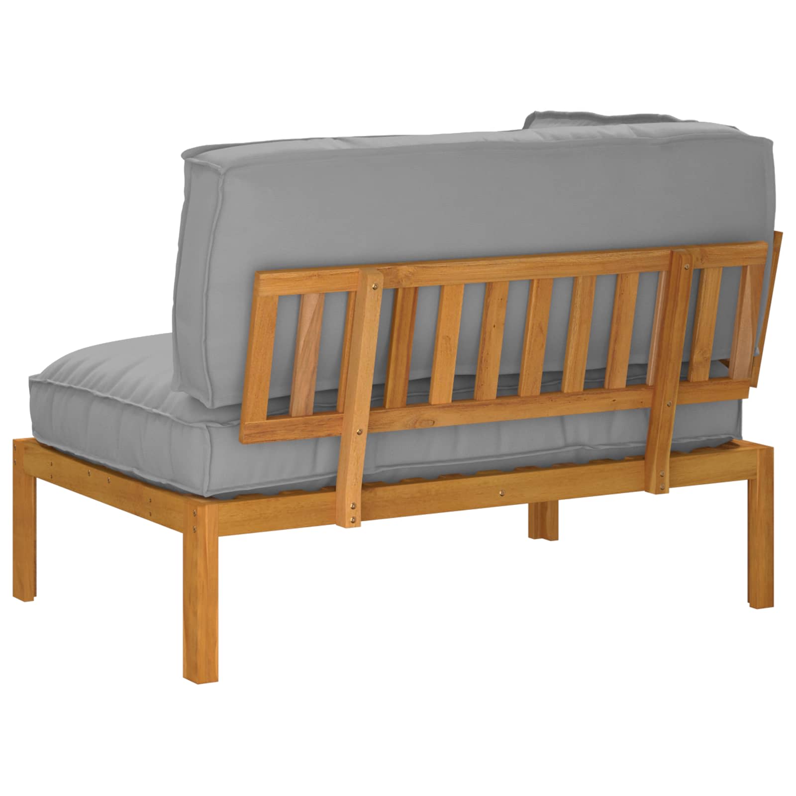 Bankstel met kussen Grijs 131,5 x 92 x 69 cm Massief Acaciahout image 8