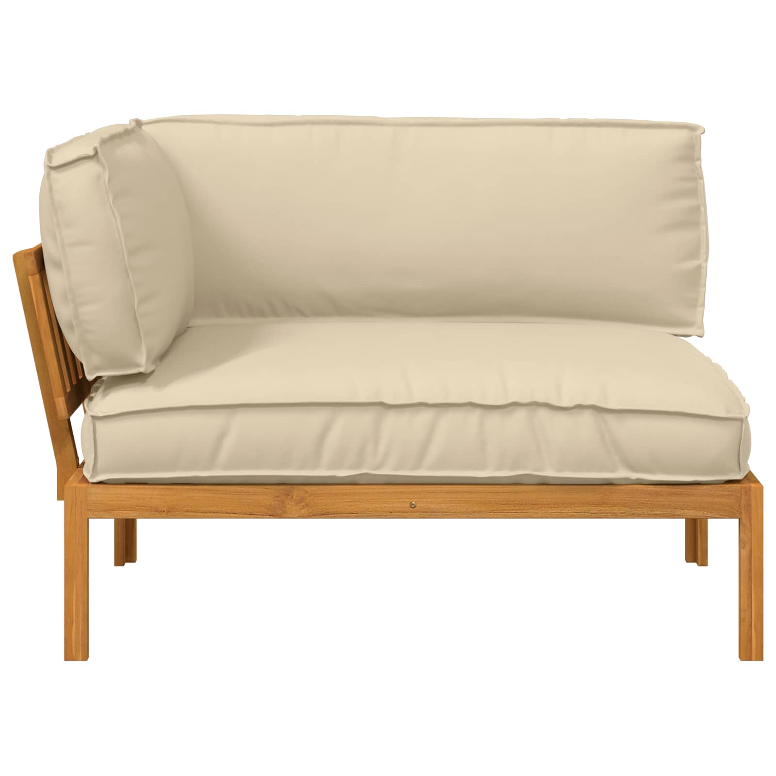Bankstel met kussen Beige 133 x 92 x 69 cm Massief Acaciahout image 6