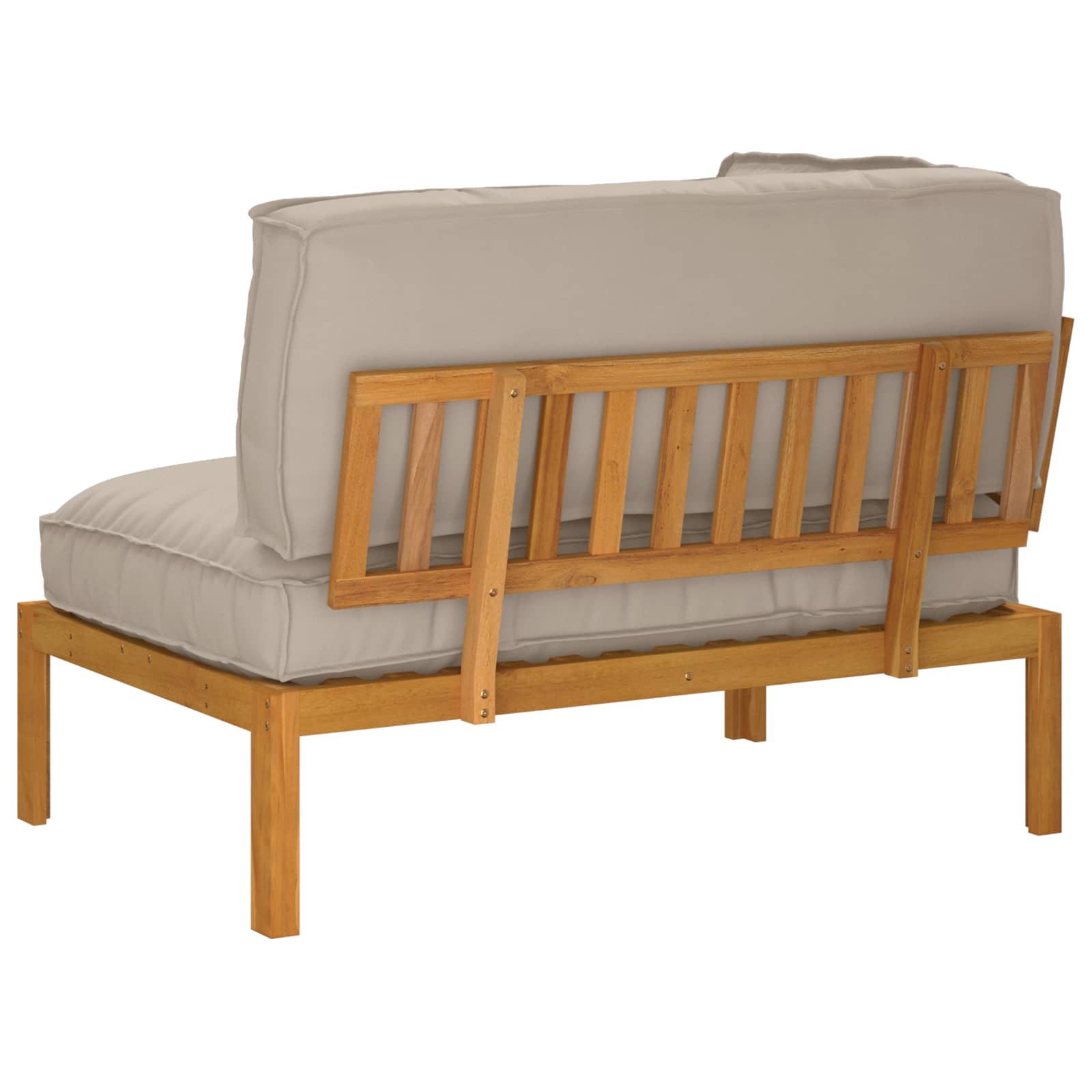 Bankstel met kussen Taupe 133 x 92 x 69 cm Massief Acaciahout image 8