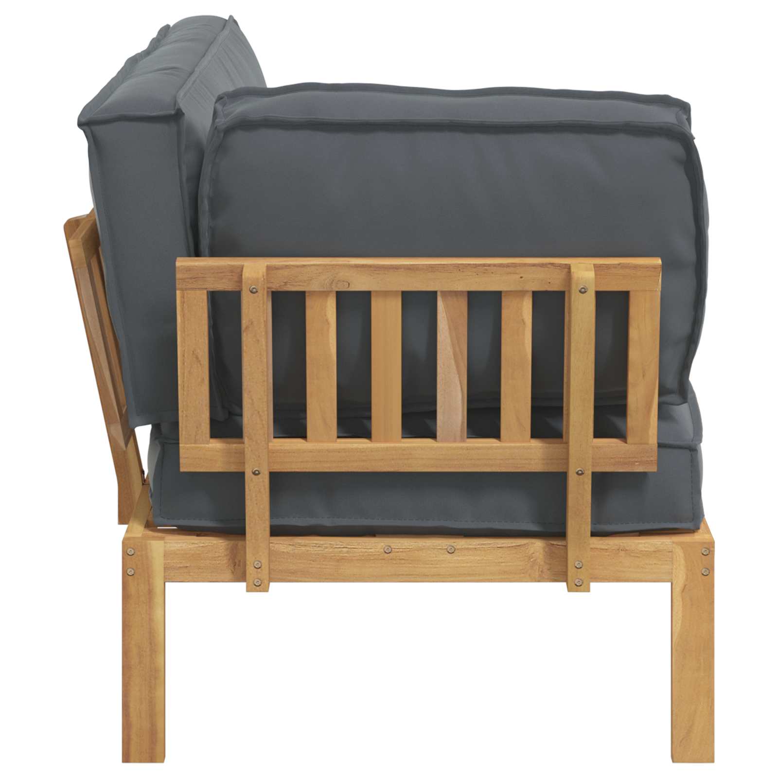 Bankstel Effen Antraciet 131,5 x 92 x 69 cm Massief Acaciahout image 8