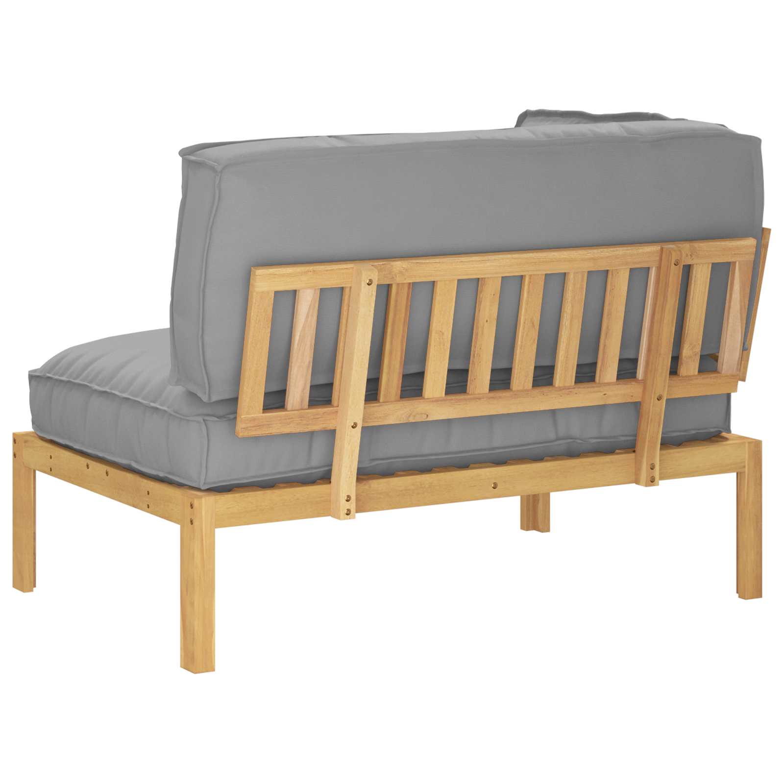 Bankstel met kussen Grijs 131,5 x 92 x 69 cm Massief Acaciahout image 9