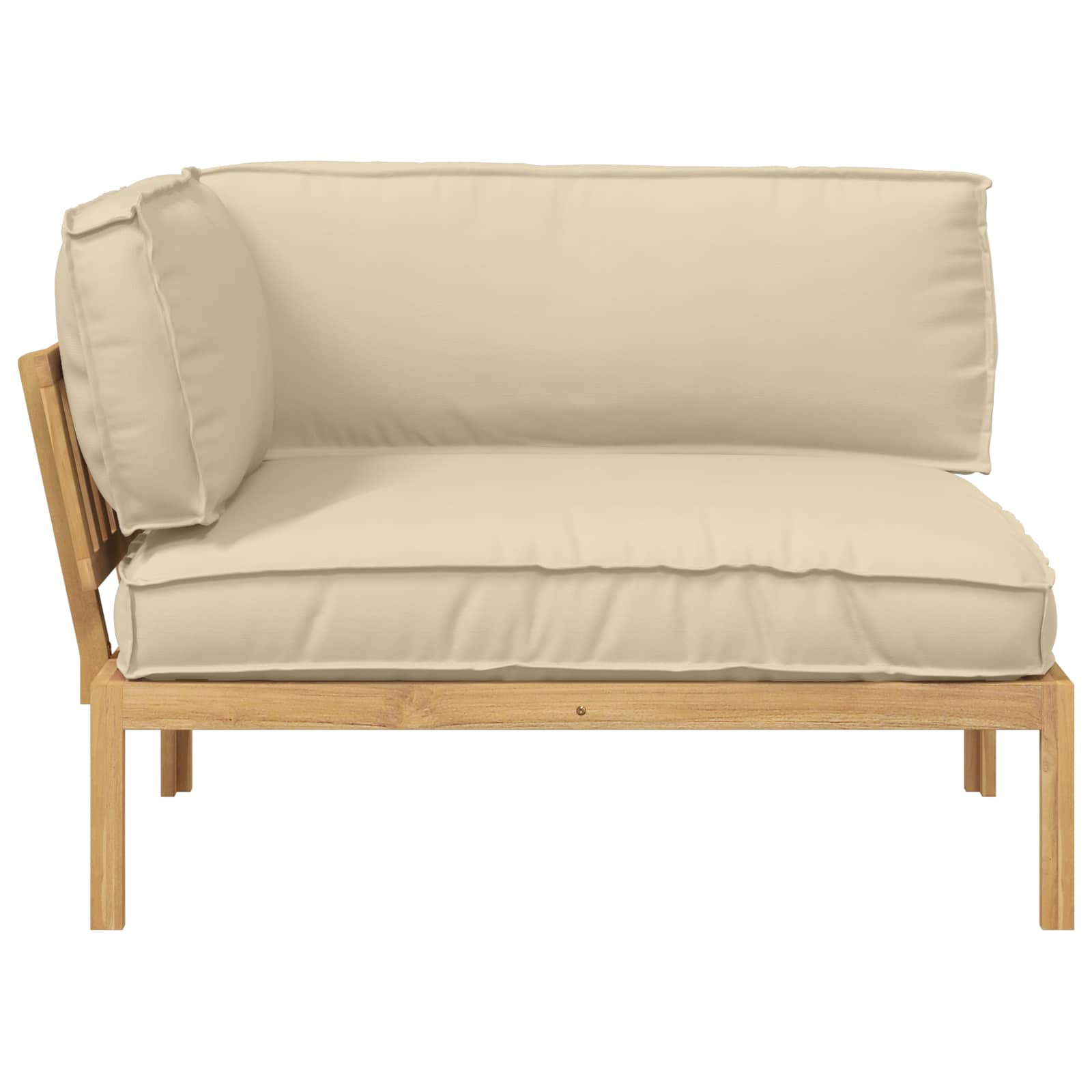 Bankstel met kussen Beige 133 x 92 x 69 cm Massief Acaciahout image 7