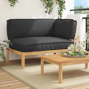Set pohovek Černá 133 x 92 x 69 cm Masivní akátové dřevo - obrázek 1